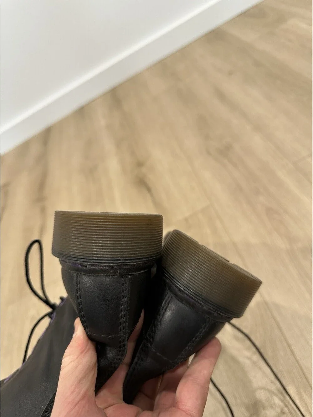 Doc Dr. Martens 14 Eye Boots Women's Size 4 Black Leather Combat England